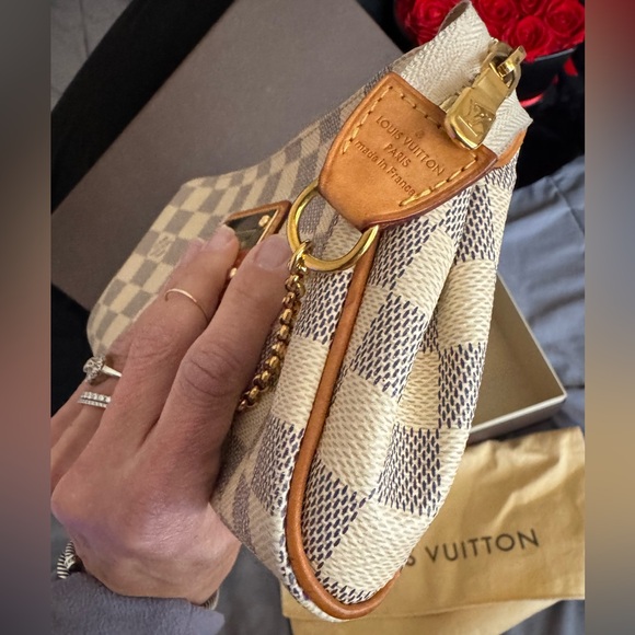 Discontinued Louis Vuitton Damier Azur Eva Gold Accents Dustbag Gift Box/Receipt - Picture 16 of 16